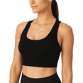 thumbnail image 1 of Women's Sports Yoga Bra High Impact Support Workout RunningTank Cropped Bra No Underwire full Coverage Padded with Removable Cups Back Medium Support Mesh Back Bra Black, 1 of 10