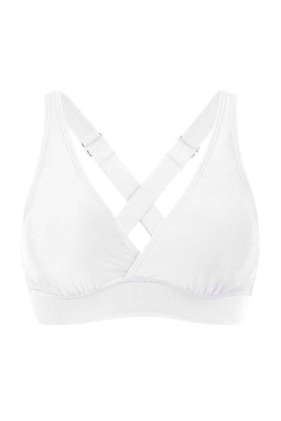 Women's Sporty Adjustable Wide Straps Bikini Top Large Bust Criss Cross Back Supportive Swimsuit Tops Only