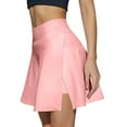 thumbnail image 1 of Women's Sporty High Waist Pleated Skirt with Built-in Shorts - Stretchy Yoga Skirt for Gym, Running, and Active Casual Wear,Pink 2XL, 1 of 5