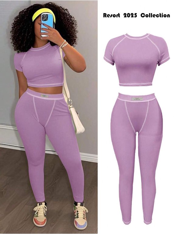 Women's Sporty Two-Piece Set for Gym & Everyday Wear