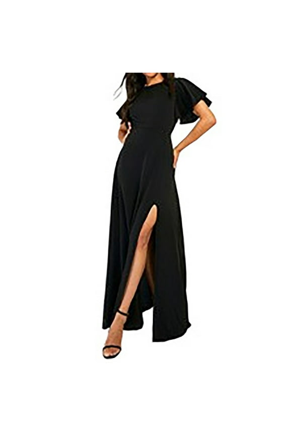 Women's Spring And Summer Long Style Spicy Girl High Elasticity Solid Color Women's Skirt Dress Black
