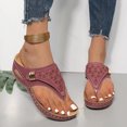 thumbnail image 1 of Women's Spring And Summer New Big Size Clip-toe Beach Flower Hollow-out Wedges Fashion Casual Slippers Summer Sandals for Women Wine 39, 1 of 7