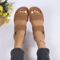 thumbnail image 1 of Women's Spring And Summer New Large Size Hollow Flower Wedges Beach Fashion Casual Beach Sandals Sandals for Women 2025 Brown 42, 1 of 7