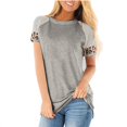 thumbnail image 1 of Women's Spring And Summer Round Neck Short-Sleeved Large Size Leopard Grain T-Shirt, 1 of 1