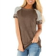 thumbnail image 1 of Women's Spring And Summer Round Neck Short-Sleeved Large Size Leopard Grain T-Shirt, 1 of 1