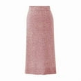 thumbnail image 1 of Women's  Spring Autumn Knitted Casual Pencil Midi Skirt High Waisted with Slits Elegant Office Skirts, 1 of 3