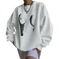 thumbnail image 1 of Women's Spring Autumn Loose Sweatshirt Long Sleeve Pattern Print Crewneck Pullover, 1 of 9