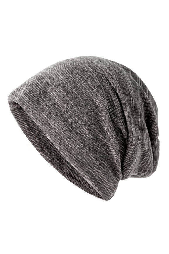 Women's Spring and Autumn Thin Stripe Knit Hat, Breathable Solid Color Pullover Beanie for Women, Lightweight Stretchable Knit Cap for Casual Wear, Soft Thin Material Everyday Slouchy Hat Grey