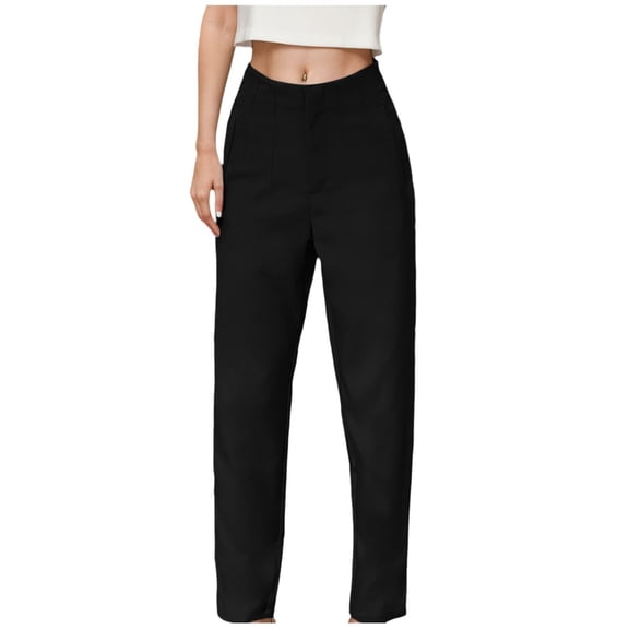 Women's Spring Autumn Trousers High Waist Fashion Women Elegant Casual Straight Trousers