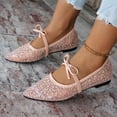 thumbnail image 1 of Women's Spring Ballet Style Flat Shoes Open Toe Pointed Toe Lace Up With Ankle Strap Soft Sole Comfortable Elegant Casual Footwear For Daily Wear Pink 41, 1 of 7