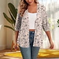 thumbnail image 1 of Women's Spring Cardigan 3/4 Sleeve Lace Casual Blouse Top​​, 1 of 4
