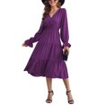 thumbnail image 1 of Women's Spring Dress, Long Sleeve Mini Tunic Casual V Neck Wedding Guest Dresses, 1 of 7