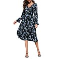 thumbnail image 1 of Women's Spring Dress, Long Sleeve Mini Tunic Casual V Neck Wedding Guest Dresses, 1 of 9