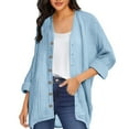 thumbnail image 1 of Women's Spring Fall Casual Solid Color Loose Fit Long Sleeve Button Closure Comfortable Cardigan Top for Daily Casual Outfits, 1 of 5