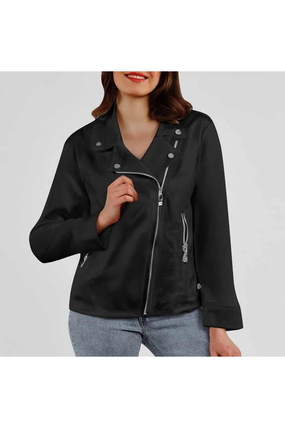 Women's Spring Fitted Short Collar Zipper Jacket With Suede And Trim Western Clothes Western Jacket All Denim Wool Long Sleeve Warm Outerwear Vest Jackets Women Jacket for Dress Women Woman plus