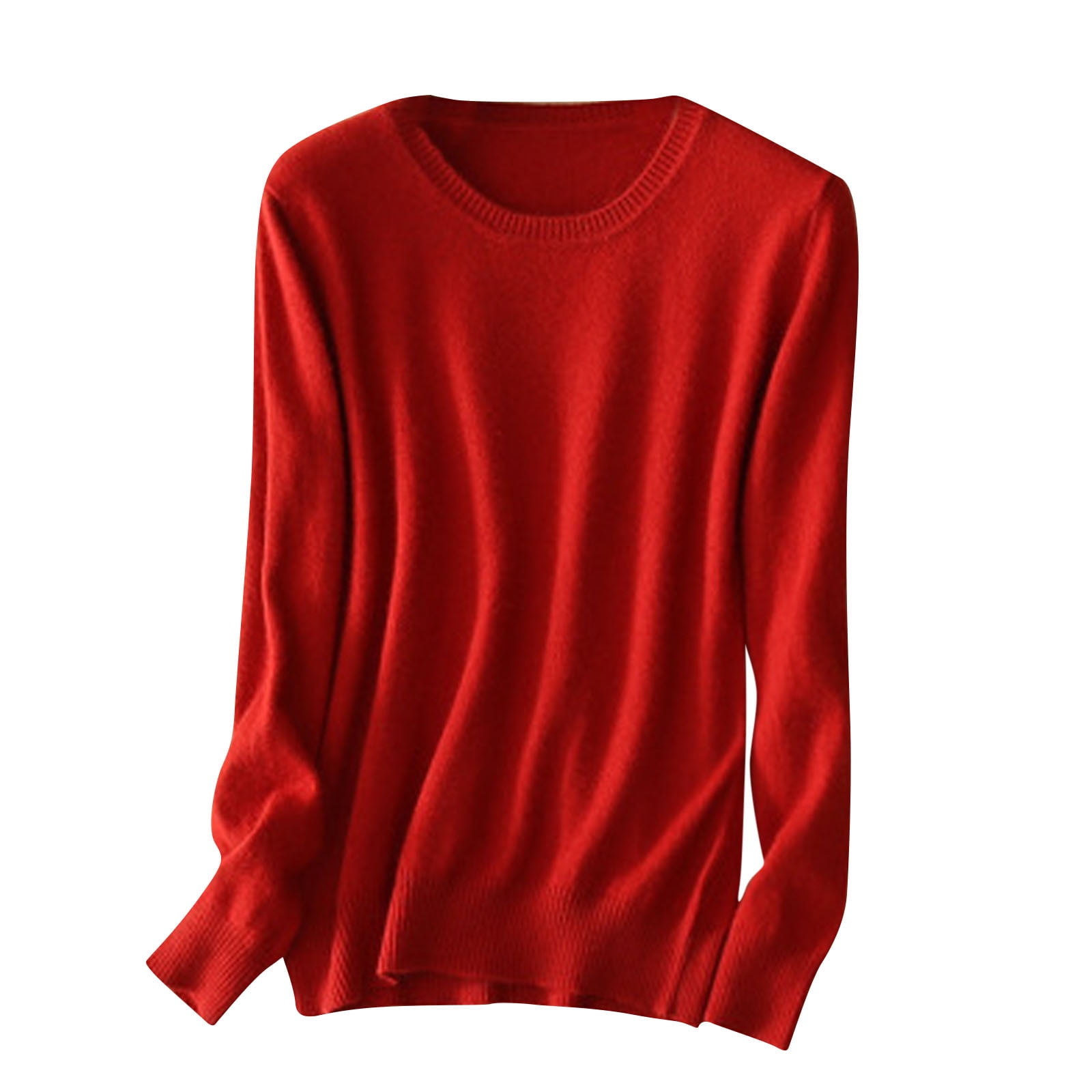 Women 's Spring Long Sleeve Tops Casual Loose Blouses Crew Neck