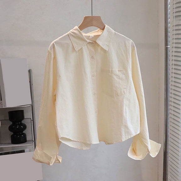 Women's Spring Short Sleeve Student's Shirt with Long Sleeves Style