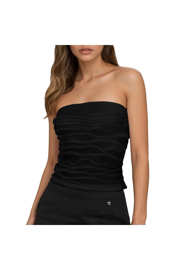 Women's Spring Sleeveless Solid Crop Top – Slim Fit Midriff,Color:Black