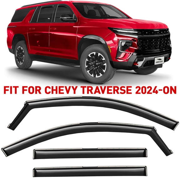Voron Glass in-Channel Extra Durable Rain Guards for Chevrolet (Chevy) Traverse 2024-2026, Window Deflectors, Vent Window Visors, 4 Pieces - 200798