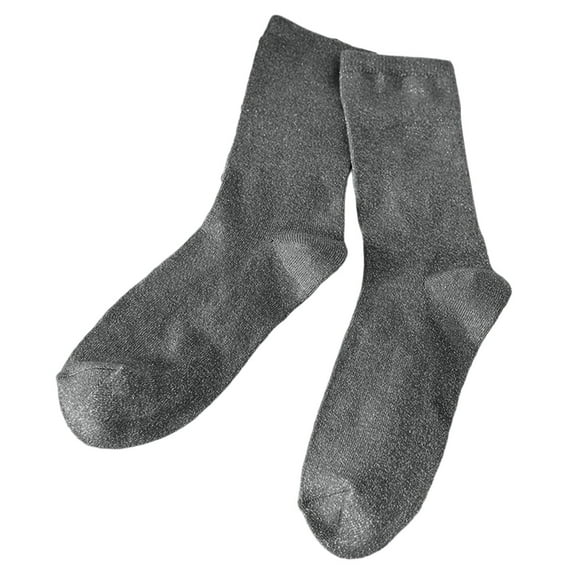 Women's Spring/Summer Funny Slouch Socks - Solid Color Silk Stockings Scrunch Slouchy Mid-Calf Socks for Women & Girls Gifts