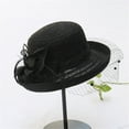 thumbnail image 1 of Women's Spring Summer Mesh Sunshade Hat with Flower Large Brim Fashion Style for Wedding Dresses,Black,One Size,Dailypoc, 1 of 5