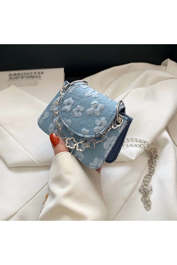 Women's Spring Summer One Shoulder Crossbody Bag Small Square Bag Multifunctional Charming Exquisite Small Bag Metal Chain