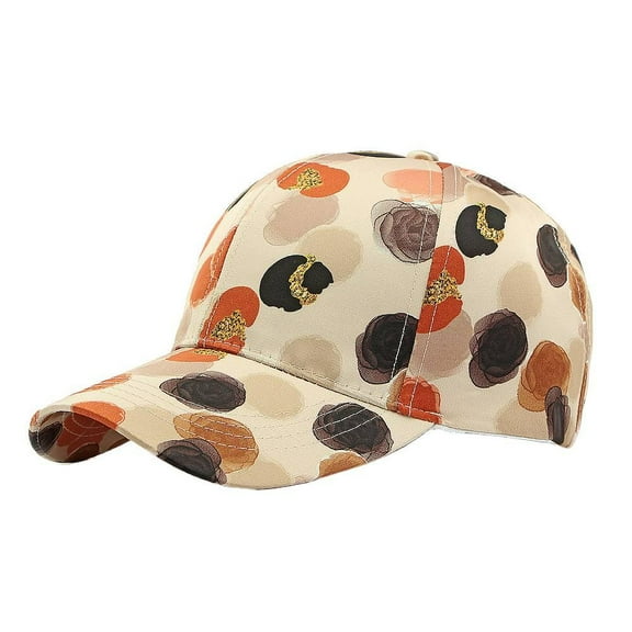 Women's Spring Summer Personalized Floral Print Hard Brim Baseball Cap Sun Protection Casual Duckbill Cap