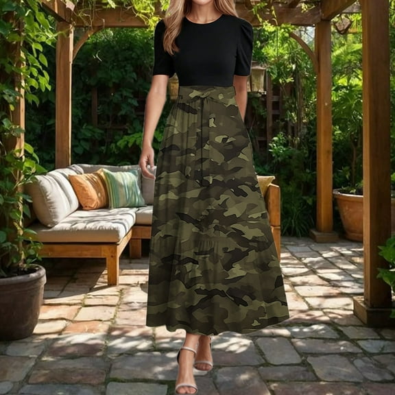 Women's Spring/Summer Print High Waist Elegant Dress Wear for plus Size Long Semi Formal Dresses for Women Retro Evening Dresses for Women Sweetheart Dress Semi Formal Dresses for Women Denim Dresses