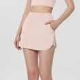 thumbnail image 1 of Women's Spring/Summer Solid Color Casual Tennis Skirt High Waist Fake Two Piece Sports Skirt Pants, 1 of 6