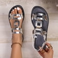 thumbnail image 1 of Women's Spring Summer Trendy Chunky Heel Sandals-Elegant Wrapped Low Heel Open Toe Vintage Shoes Silver 39, 1 of 9