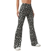 Women's Spring and Autumn Flared Trousers with Daisy Print