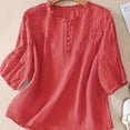 thumbnail image 1 of Spring and Summer Women's Embroidered Lightweight Loose Long Sleeved Shirt Top, 1 of 3