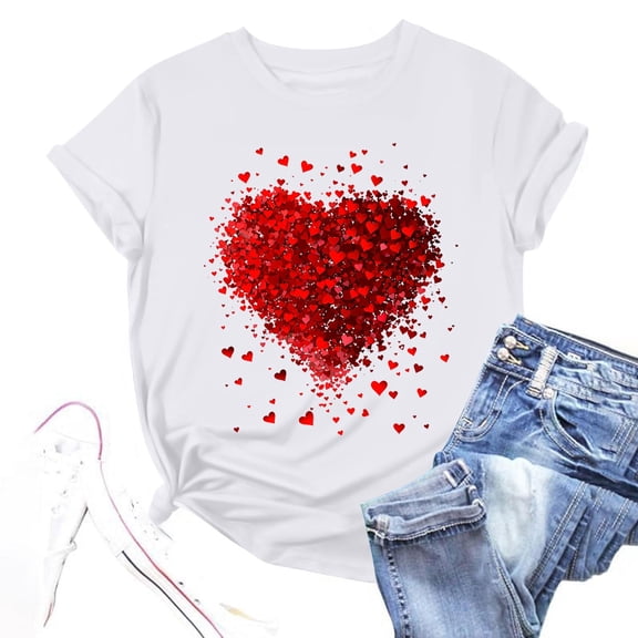 Women's Spring and Summer Printed Casual Pullover with Short Sleeves