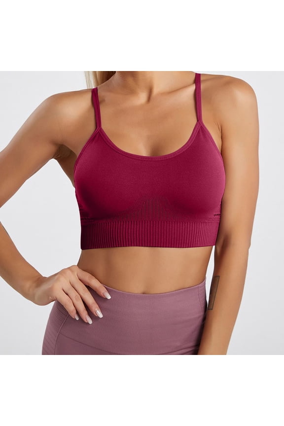 Women's Sprots Bras High Support Under $10 Free Shipping Solid Color Seamless Sexy Back Yoga Bra Shaping And Breast Collection Cingerie Sports Bras