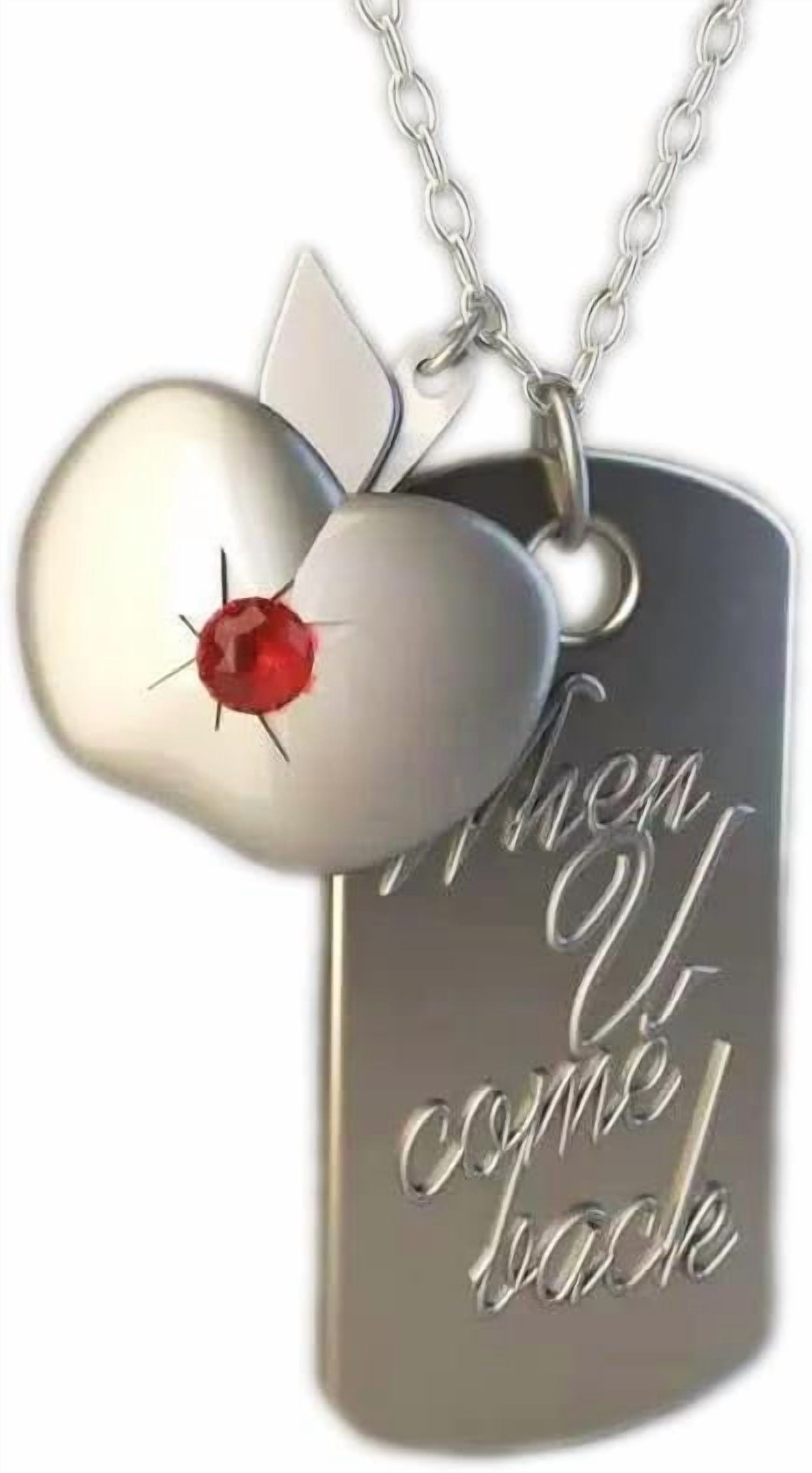 Women's Square Apple Elegant Necklace Cos Versatile Pendant Necklace Chain Length About 45cm[t610]