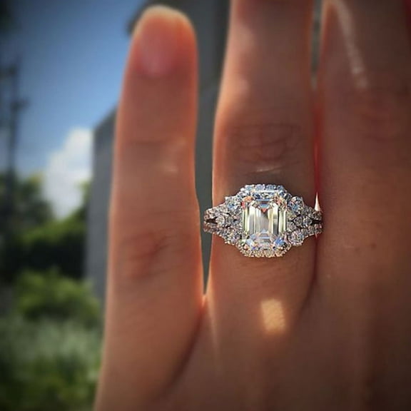 Women's Square Artificial Diamond Carat Shaped Ring