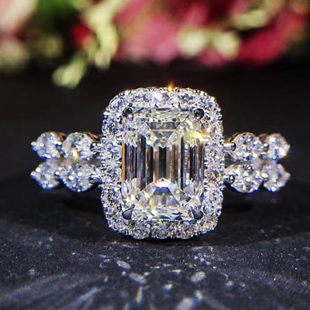 Women's Square Artificial Diamond Ring