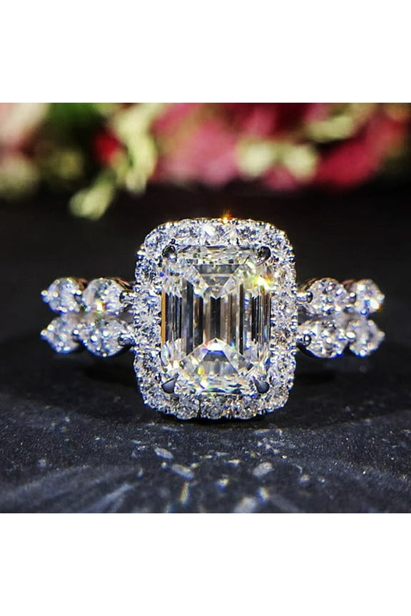 Women's Square Artificial Diamond Ring