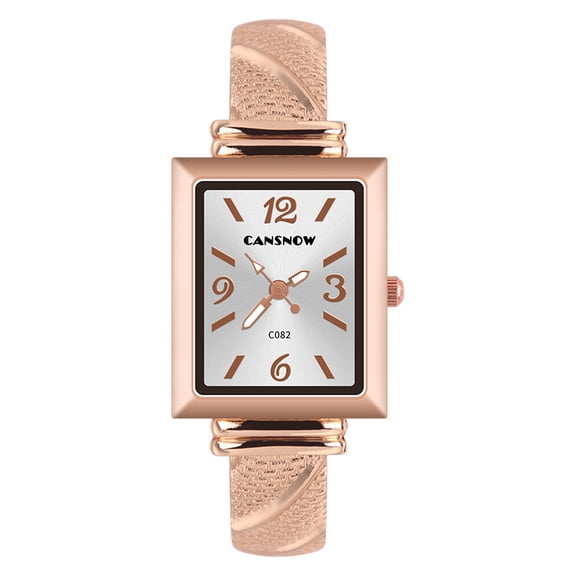 Women’s Square Dial Bracelet Watch, Rose Gold Alloy Bangle Wristwatch with Elegant Minimalist Design, Fashion Quartz Ladies Watch for Daily Wear, Casual Outfits, Parties & Gift Giving