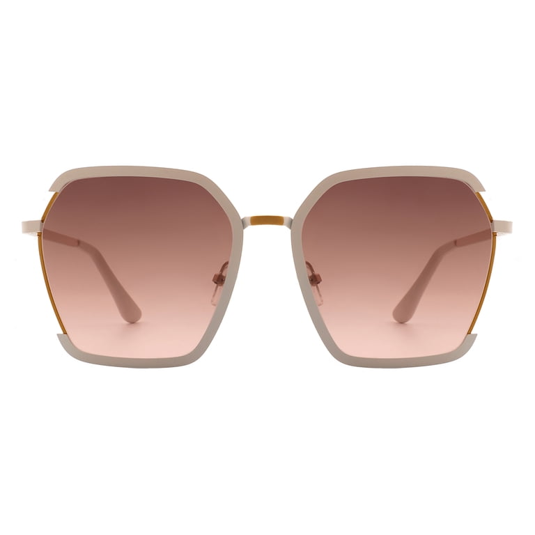 Unisex Gold/Pink Trendy Square Hexagonal Mirrored Sun Glasses UV Protection Amazon.com: HJSTES Large Hexagonal Polarized Sunglasses  main image 2