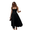 thumbnail image 1 of Women's Square Neck A-Line Maxi Dress Sleeveless Elegant Flowy Summer Graduation Dress, 1 of 8