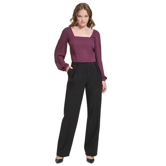 Women's Square-Neck Blouson-Sleeve Top Port XS