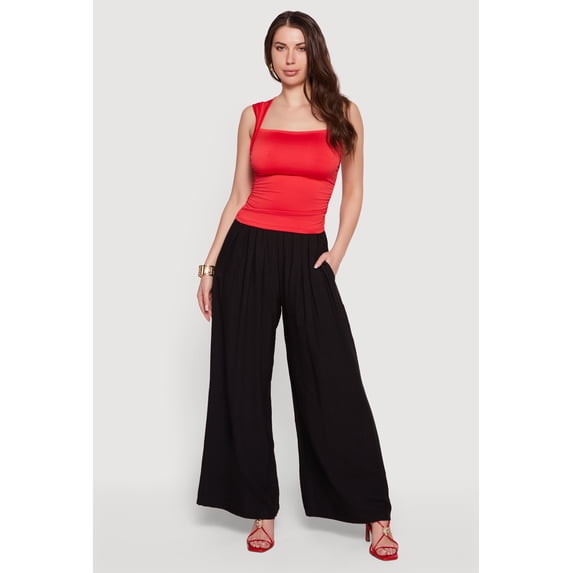 Women's Square Neck Cap Sleeve Blouse