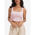 thumbnail image 1 of Women's Square Neck Crop Top Basic Sleeveless Fitted Tank Top Casual Cami, 1 of 6