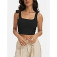 thumbnail image 1 of Women's Square Neck Crop Top Basic Sleeveless Fitted Tank Top Casual Cami, 1 of 6