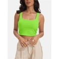 thumbnail image 1 of Women's Basic Square Neck Sleeveless Crop Tank Top - Fitted Casual Cami, 1 of 6