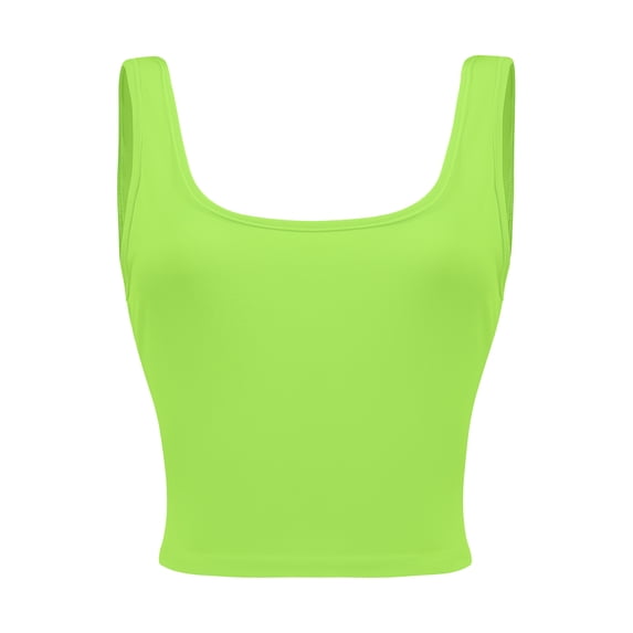 Women's Square Neck Crop Top Basic Sleeveless Fitted Tank Top Casual Cami