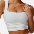 thumbnail image 1 of Women's Square Neck Cropped Tank Top with Wide Straps - Large, White, 1 of 5