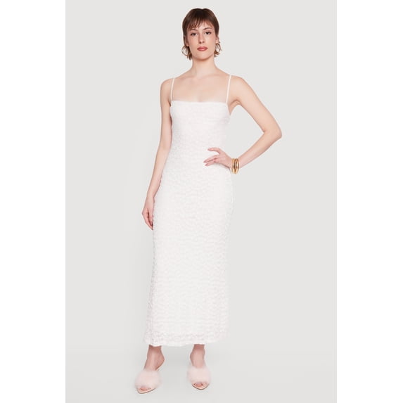 Women's Square Neck Lace Cami Maxi Dress