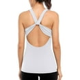 thumbnail image 1 of Women's Square Neck Quick Dry Stratch Camisole Backless Cross Knot Sport Tank Tops, 1 of 5